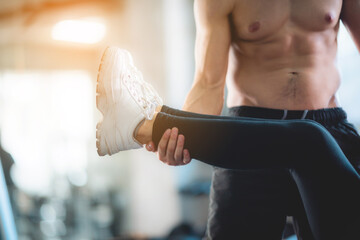 Gym fitness trainer concept, health lovers exercise in sports gym for a strong healthy body