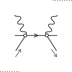 Feynman diagram vector icon in outline