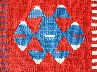 The texture and pattern of hand-woven carpets for the background