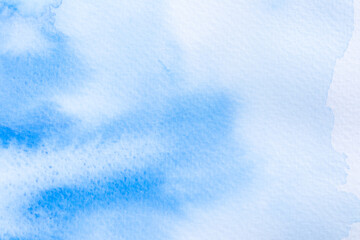  Blue watercolor abstract background on White paper texture
