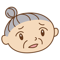 悩みがあるおばあちゃんの顔