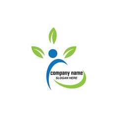 healthy life logo design template vector illustration
