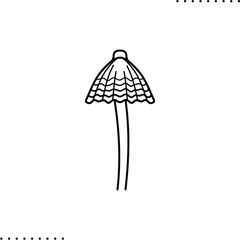 hallucinogenic mushroom vector icon in outline