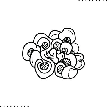 Agaricomycetes,  lichens vector icon in outline