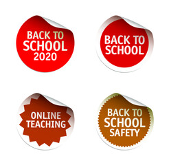 Set vector stickers. Back to School. Vector emblem and logo