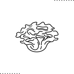 Maitake, delicious mushrooms, vector icon in outline 