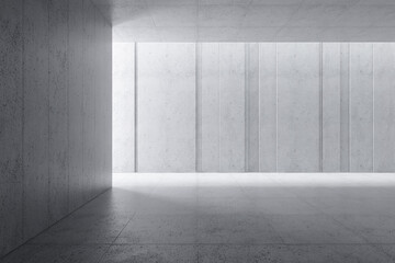 blank concrete space interior, 3d rendering