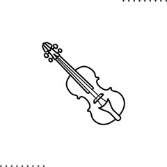 Obraz premium violin, music instrument, vector icon in outline