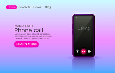 Phone call application, online video chat. Vector