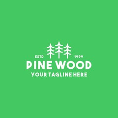 Creative pine wood logo design