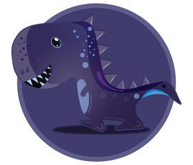 Purple dino illustration.