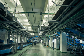 Luggage handling area at the airport being empty