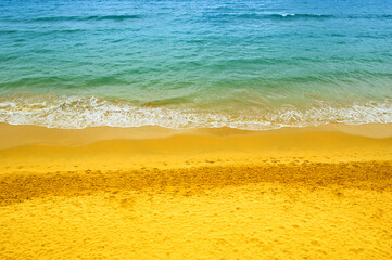 Top view of beautiful sand beach