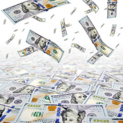 Money are falling in hole.