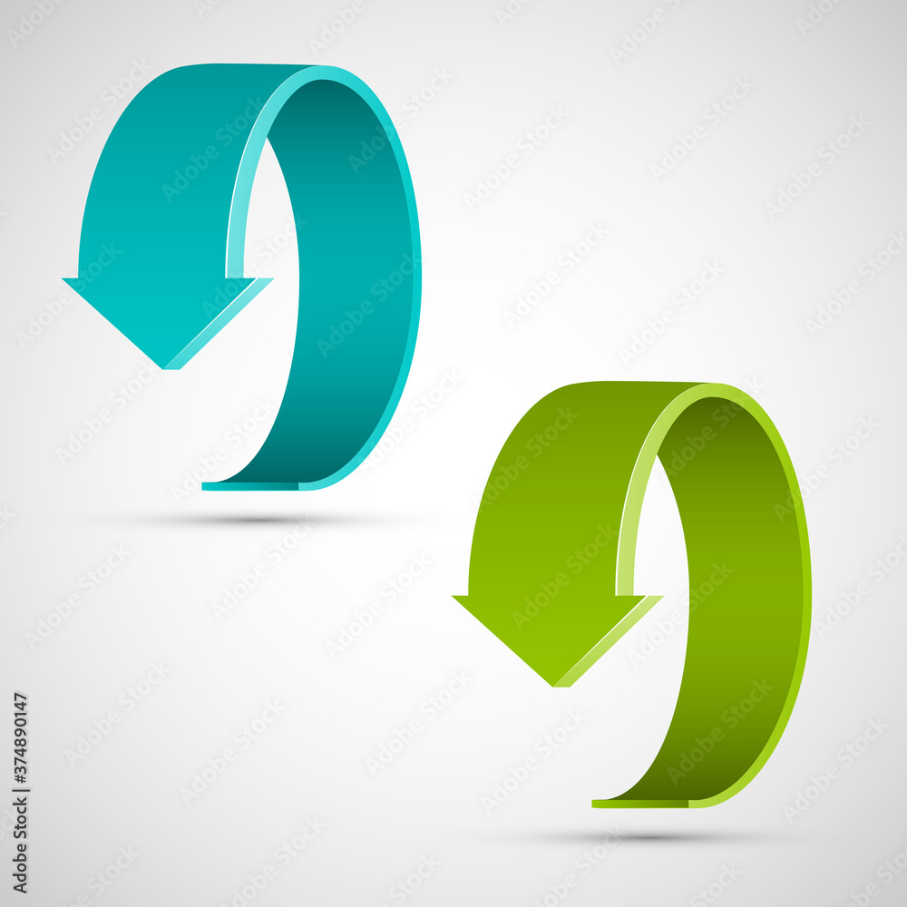 Poster Round arrow banners set. Direct circle shape. 3d Abstract arrow background. Business infographic presentation diagram. Section compare service trend. Paper arrows index. Exact pointer banner