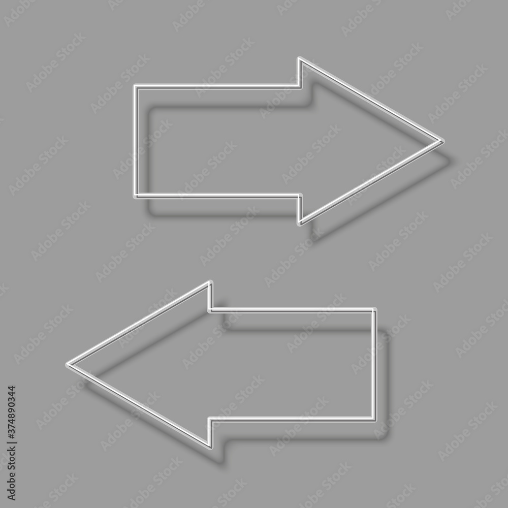 Poster Arrow banners set. Direct shape. 3d Abstract Background. Business infographic presentation diagram. Section compare service. Up and down trend. Paper index. Exact pointer