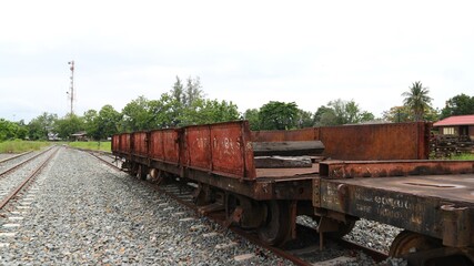 Naklejka premium freight train on the rails