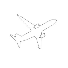 Silhouette of flying plane icon