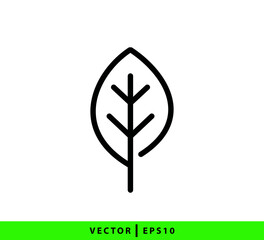 Leaf icon vector logo design template flat style illustration