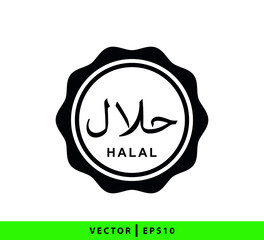 Halal icon vector logo design template flat style