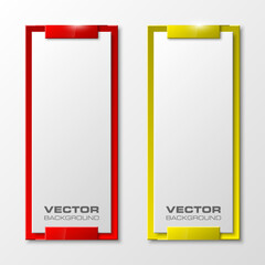 Origami vector banner. The form as two squares, overlapping. The flat image. Advertising Design shape. Vector label tag.