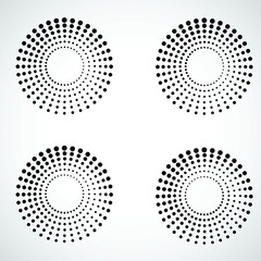 Halftone dots in circle form. round logo . vector dotted frame . design element
