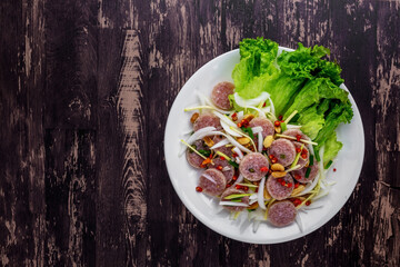 Fermented pork spicy Thai food