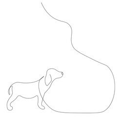 Cute puppy dog on white background, vector illustration
