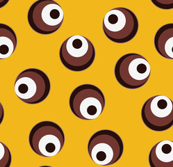 Abstract Hand Drawing Geometric Circles Evil Eye Beads Repeating Pattern Isolated Background