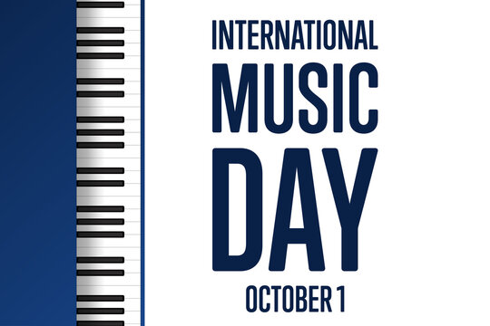 International Music Day. October 1. Holiday concept. Template for background, banner, card, poster with text inscription. Vector EPS10 illustration.