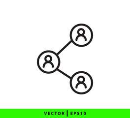 Share icon vector logo template flat style