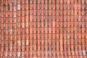 Real ancient tiled roof background