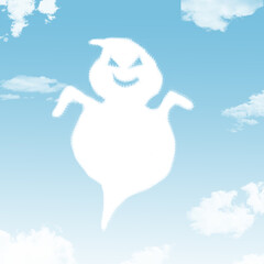 Ghost cloud shape , concept of Halloween