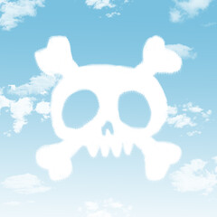 Skull cloud shape , concept of Halloween