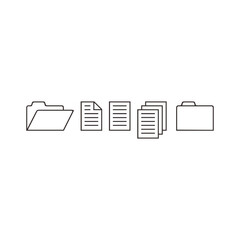 folder with documents, vector set of document folder, icon set of folder and document
