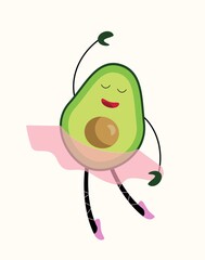 Avocado. Art in cartoon style. Vector illustration. 
