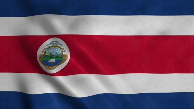 Costa Rica flag waving in the wind. National flag Costa Rica