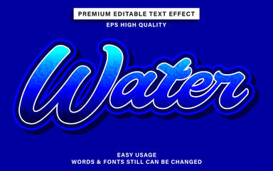 Editable text effect style water