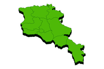 Obraz na płótnie Canvas 3D map illustration of Armenia