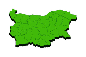 Fototapeta na wymiar 3D map illustration of Bulgaria