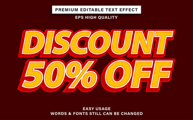 Fototapeta na wymiar Editable text effect style discount sale