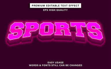 Editable text effect style sports