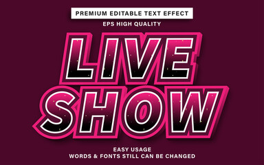 Fototapeta premium Editable text effect style live show