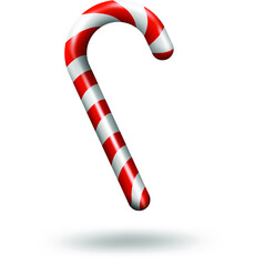 Candy Cane on White Background