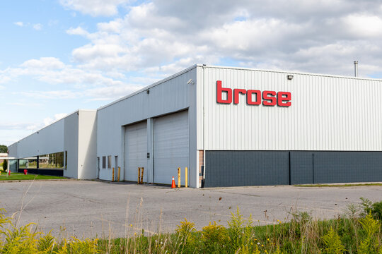 London, Ontario, Canada - August 30, 2020: Sign of Brose Canada Inc. on the building in London, Ontario, Canada, the business includes the manufacturing of electronic components. 