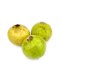 Amrud or Guava fruit isolated on white background