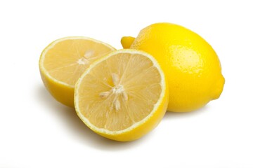 Fototapeta na wymiar Lemon and halves