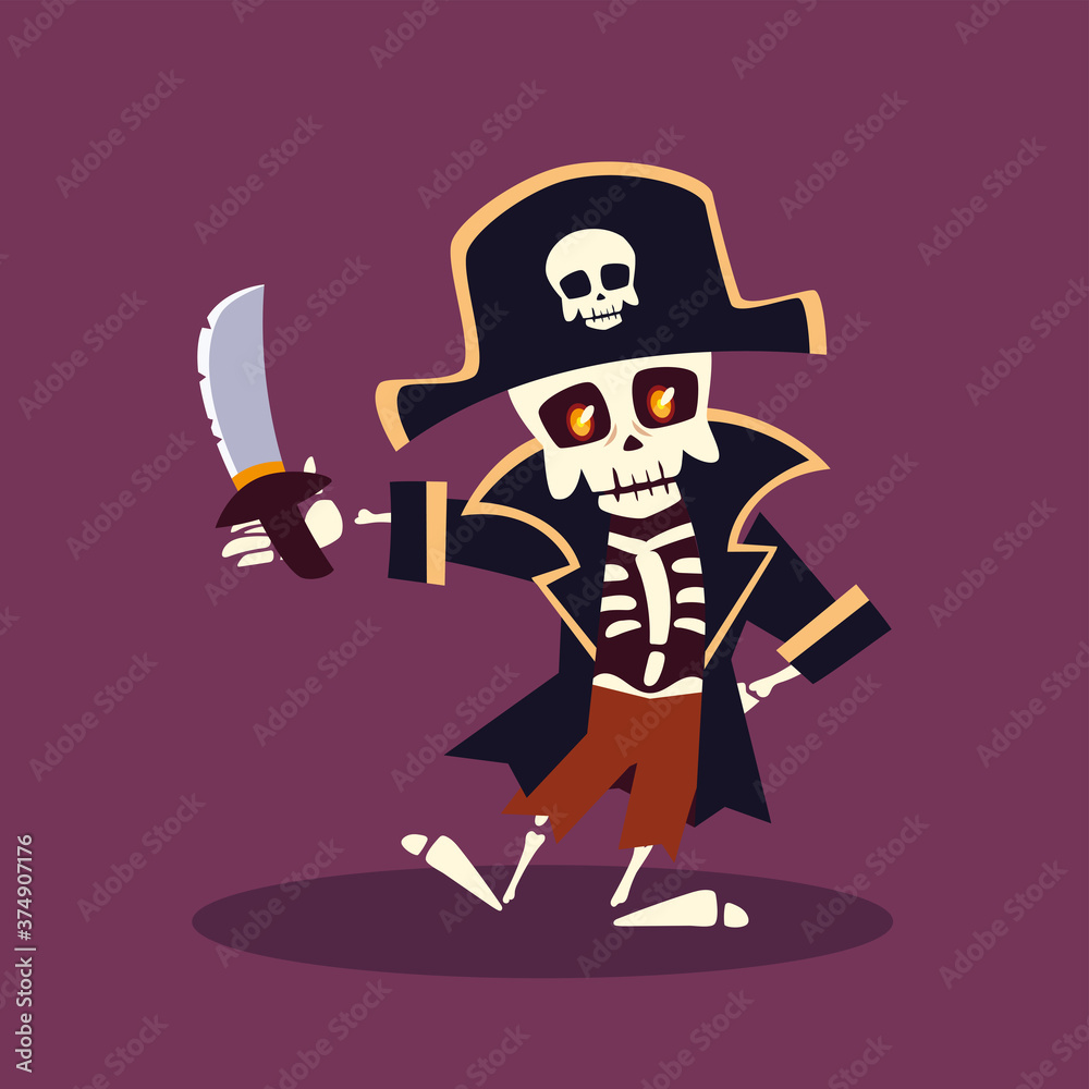 Canvas Prints skeleton character for happy halloween