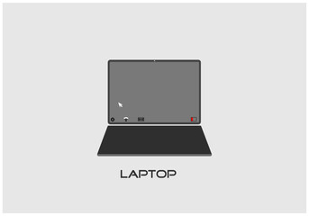 Laptop computer logo design, vector illustration