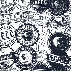Fototapeta premium Athens Greece Stamps. City Stamp Vector Art. Postal Passport Travel. Design Set Pattern.